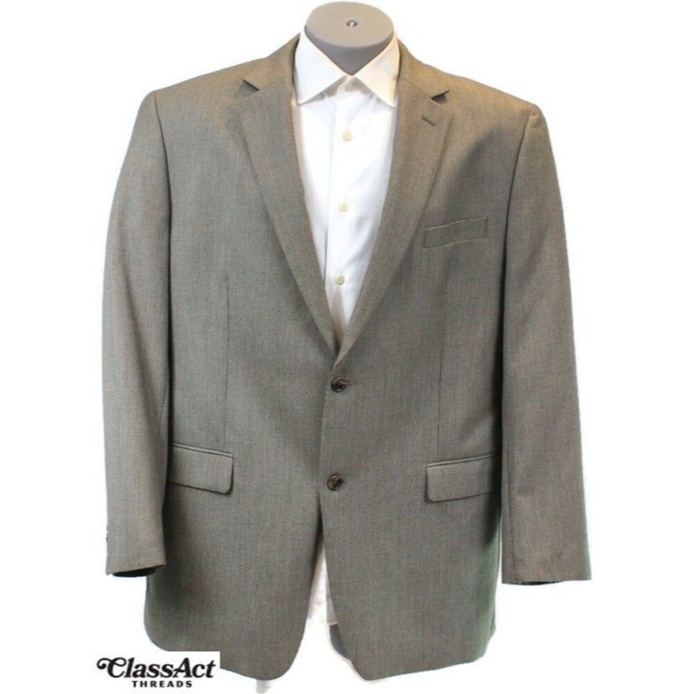 Izod Blazer Mens Gray Small Checked 2 Button Sport Coat Jacket Casual 46L